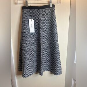 Sandro Black and White A-Line Skirt
